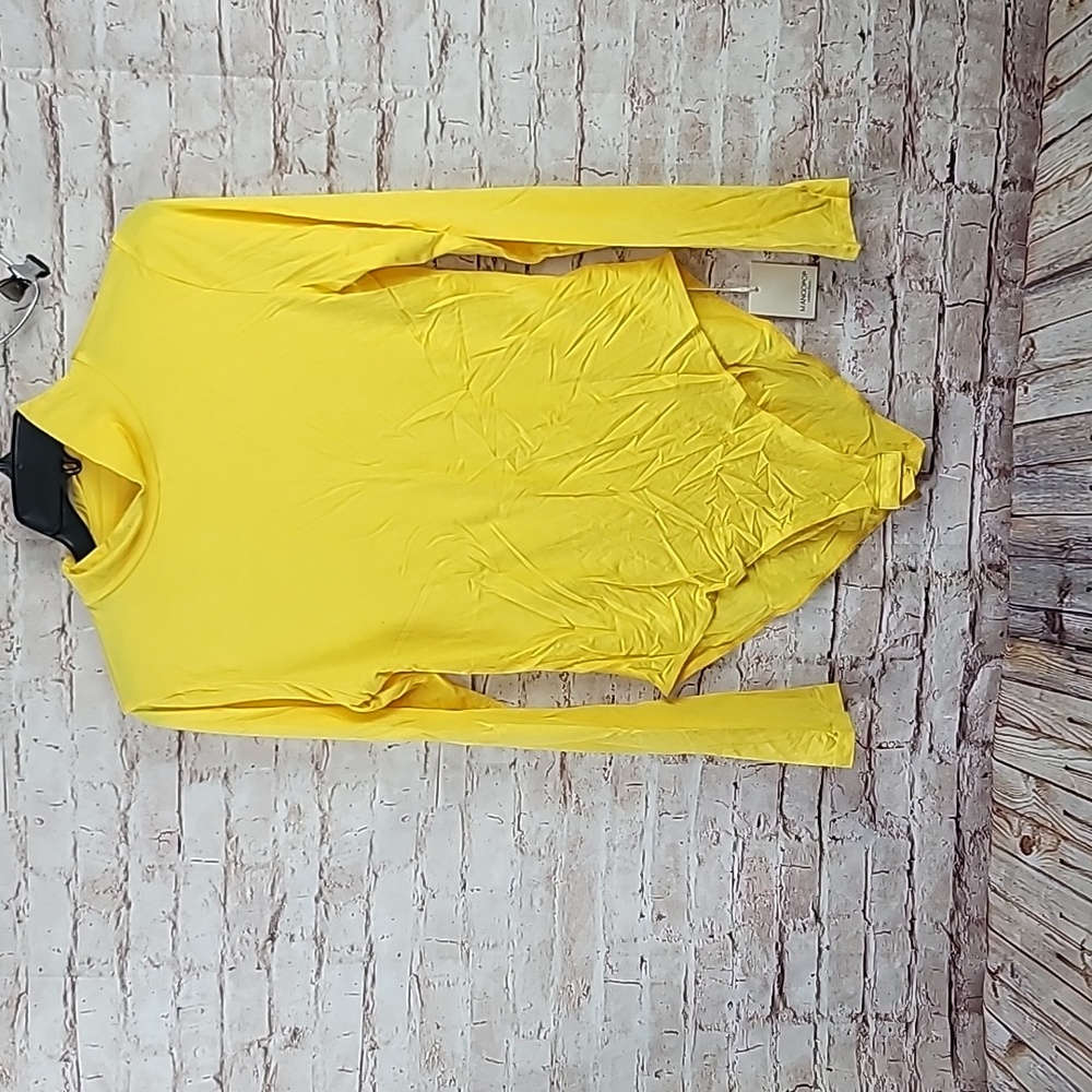 Mago pop yellow bodysuit long sleeve large new nwt